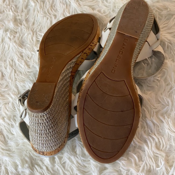 Bandilino White Wedge Cork Weaved Sole Strapped - Picture 9 of 9
